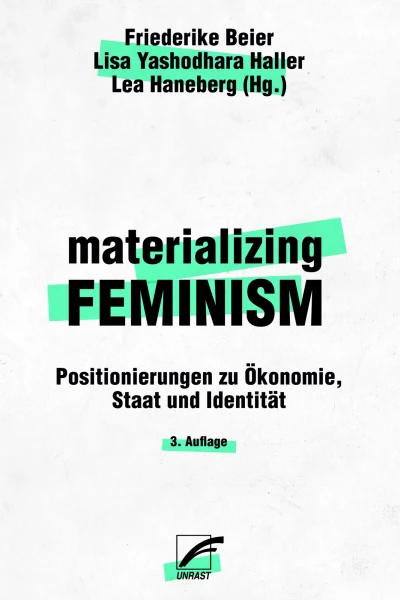 Auf dem Buchcover stehen der Titel, sowie Untertitel und Autor*innen in schwarzer Schrift, die teilweise neongr&uuml;n hervorgehoben ist. Der Hintergrund ist wei&szlig;.