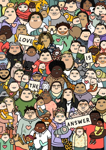 Plakat gegen Rechts von Henriette Rietz, Herzette, Wilke von Ketti