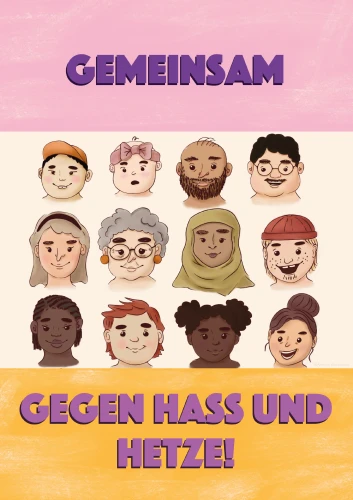 Plakat gegen Rechts von Ambinini Illustrations