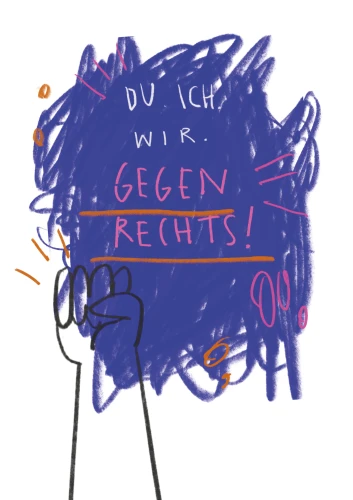 Plakat gegen Rechts von Julia Regett