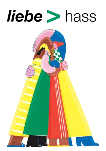 Plakat gegen Rechts von Karo Oh