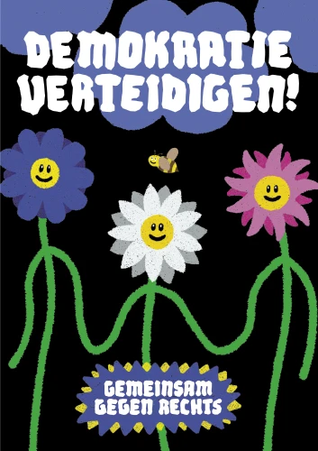 Plakat gegen Rechts von Linus Heidfeld