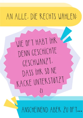 Plakat gegen Rechts von Anna