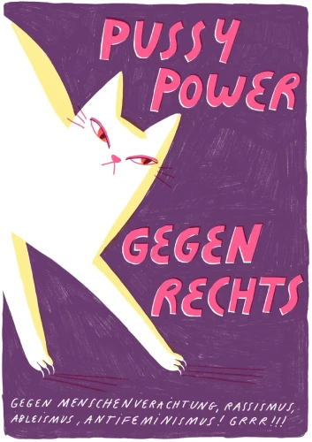 Plakat gegen Rechts von Mia