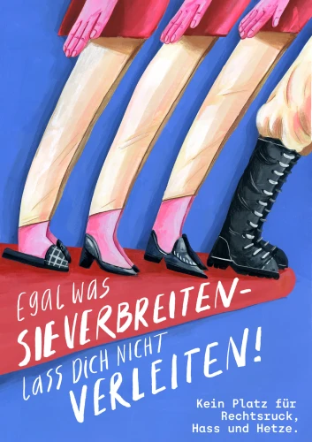 Plakat gegen Rechts von Michaela Conradi