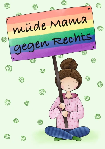 Plakat gegen Rechts von miriam rae art