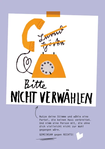 Plakat gegen Rechts von Miro Poferl