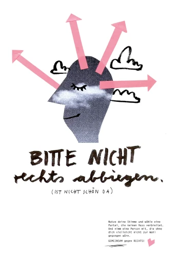 Plakat gegen Rechts von Miro Poferl