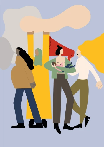 Plakat gegen Rechts von Pauline Polom