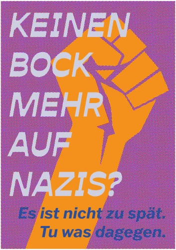 Plakat gegen Rechts von Sarah Steingrüber