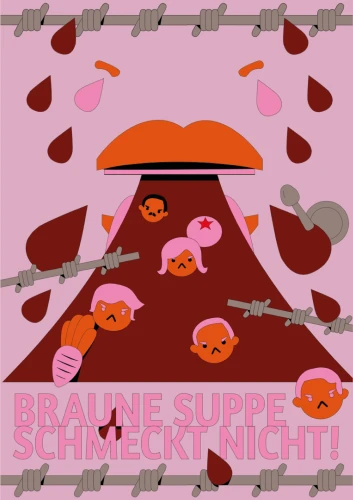 Plakat gegen Rechts von Sina Hassene Daouadji