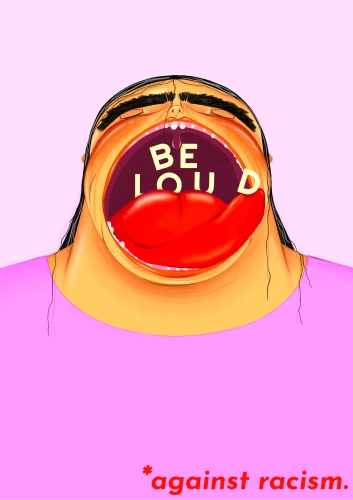 Plakat gegen Rechts von Sophie Kuhn Illustration