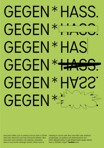 Plakat gegen Rechts von Svenja Völker, Alexander Feid, Viktoria Röttgen