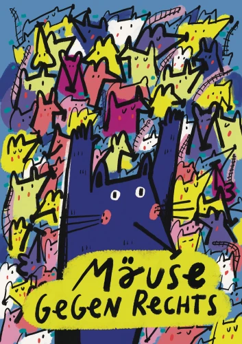 Plakat gegen Rechts von Hilde Biedermann