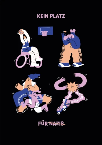 Plakat gegen Rechts von Radunkel