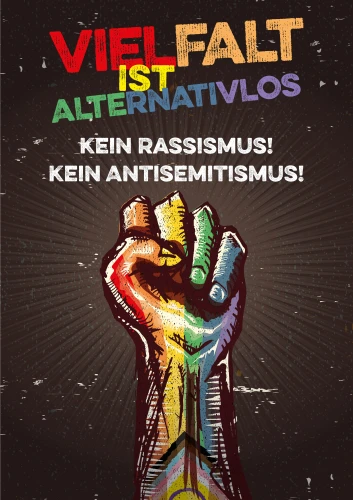 Plakat gegen Rechts von Aidshilfe Hamburg
