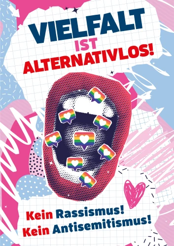 Plakat gegen Rechts von Aidshilfe Hamburg