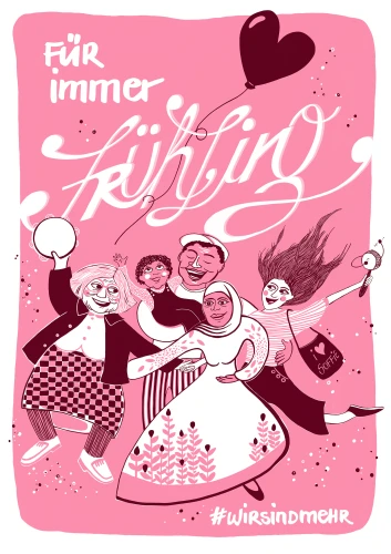 Plakat gegen Rechts von Raja Schönbeck-Jurasinski