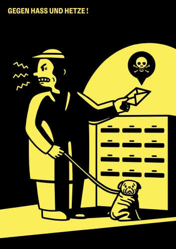 Plakat gegen Rechts von Claire Krack