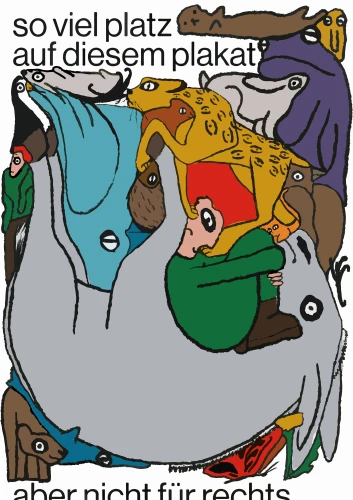 Plakat gegen Rechts von Emma Bayer, Jonah Pfadt