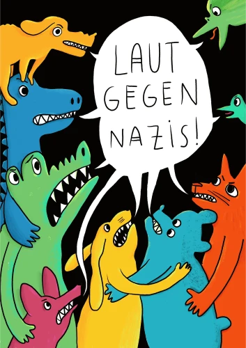 Plakat gegen Rechts von Amrei Fiedler