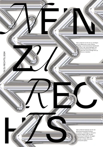 Plakat gegen Rechts von Gloria Gietl